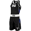 Форма для бокса подростковая TITLE Aerovent Elite Amateur Boxing Set 8 Черная с синим Форма для бокса подростковая TITLE Aerovent Elite Amateur Boxing Set 8 Черная с синим