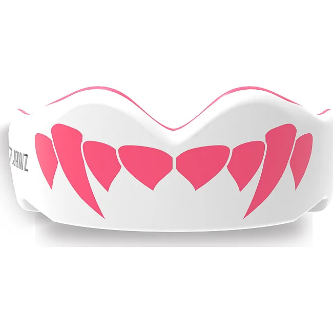 Капа детская SAFEJAWZ Extro Series Self-Fit Pink Fangz Белая