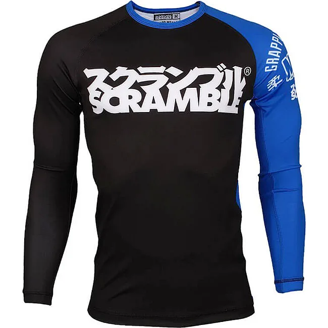 Рашгард с длинным рукавом Scramble BJJ Ranked Черный с синим