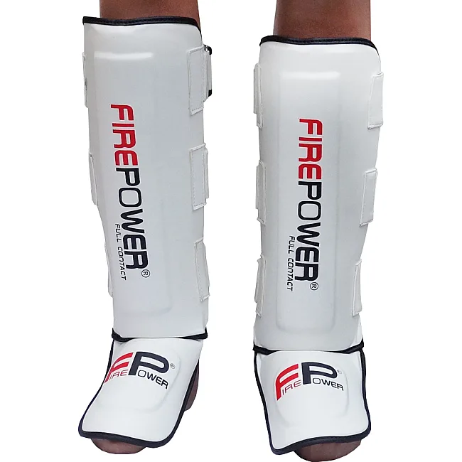 Защита голени и стопы (Щитки) FirePower FPSGA5 Белые с черным