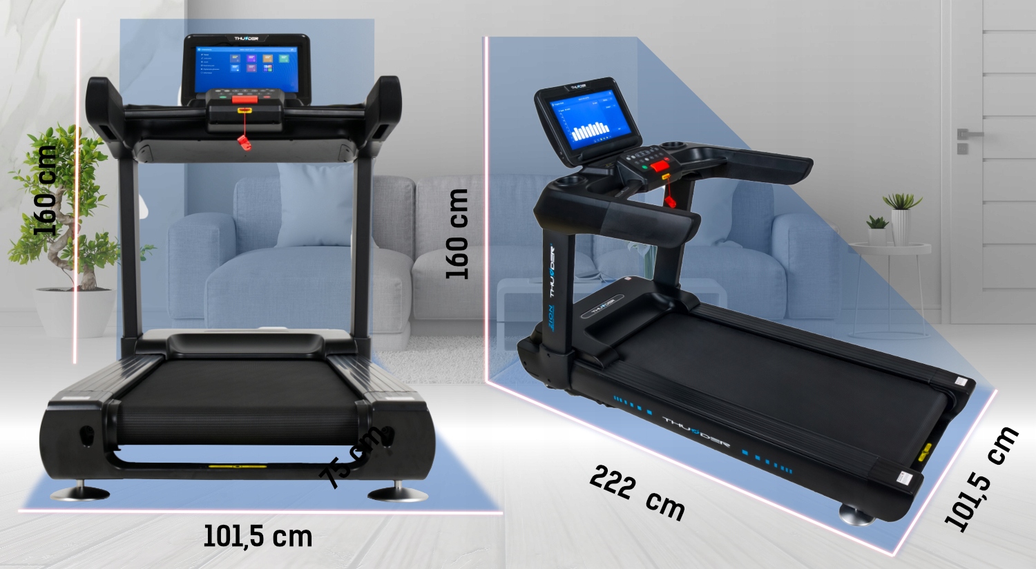 BIEŻNIA ELEKTRYCZNA 25KM PAS60CM ZION 250KG KĄT25% Marka Thunder